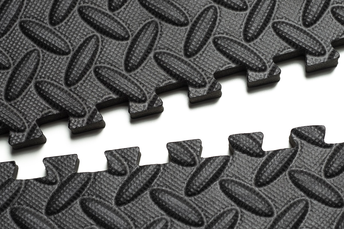 A close-up image of interlocking floor mats