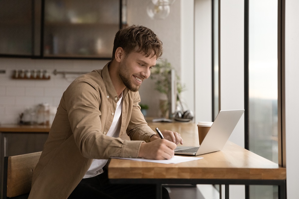 Man using a laptop